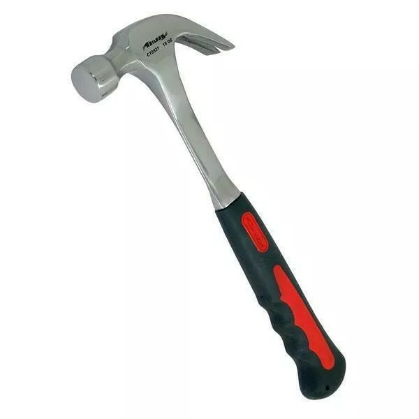 16oz CLAW HAMMER ALL FORGED STEEL SHAFT RUBBER GRIP NAIL REMOVER DIY CARPENTER