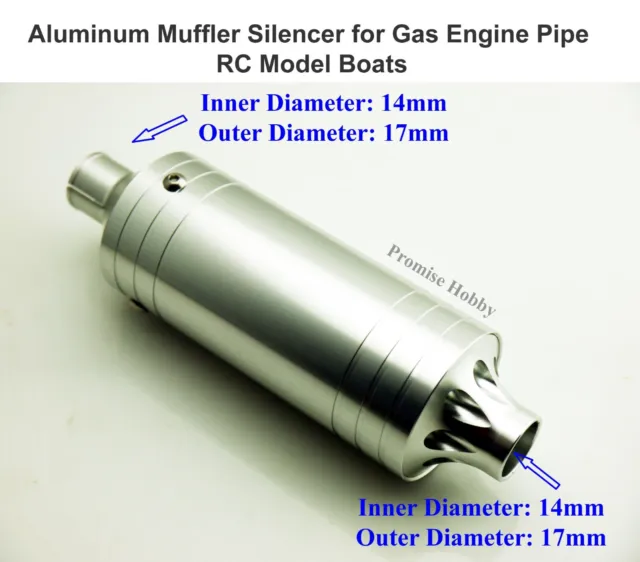 Aluminum Muffler Silencer for Zenoah 23 - 26cc Gas Petrol Engine Pipe RC Boat