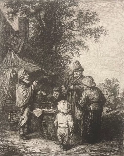 Adriaen Van Ostade 1610-1685 Der Charlatan Graviert Von Unger Um 1870