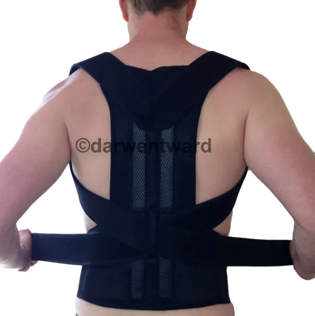 New Back Support Brace Posture Correction Double Pull Strap Neoprene Lumbar Belt