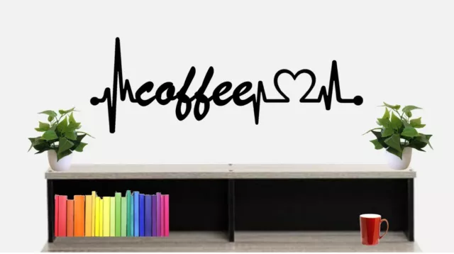 Coffee Heartbeat Lifeline Wall Decal Expresso Bean Grinder Java Latte BG500