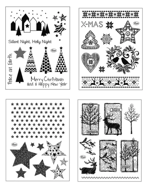 Stempel Weihnachten Christmas, Clear Stamps aus Silikon, Viva Decor