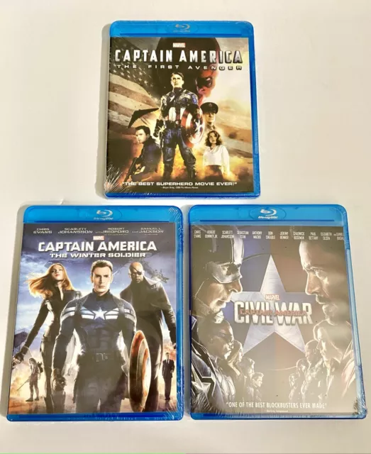 CAPTAIN AMERICA Trilogy 1-3 Movie Collection [Blu-ray Sets Bundle] Marvel *NEW*