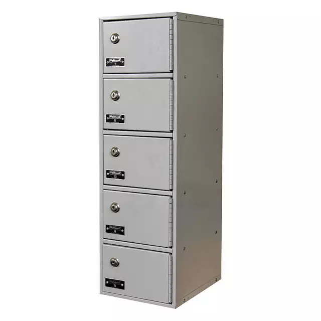 HALLOWELL UCTL192(30)-5A-K-PL Locker,5x1Lckrs,Lt Gry,30.5"x9"x12"