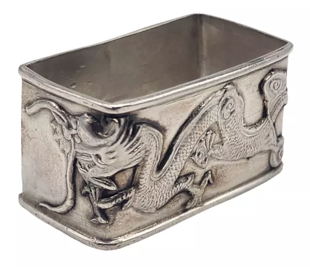 Vintage CHINESE Export 950 Silver Napkin Ring DRAGON