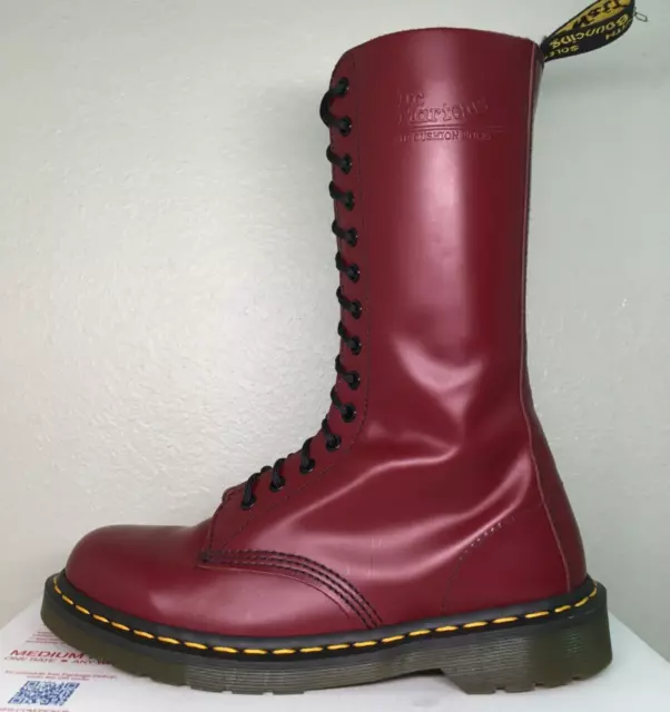 DR. MARTENS 14-EYE US 9 boots 1914 cherry red oi airwair shoes oxblood ...