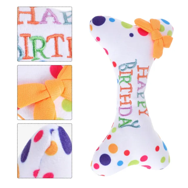 Dog Birthday Toys for Large Dogs Puppy Chew Plush Bones Self Play