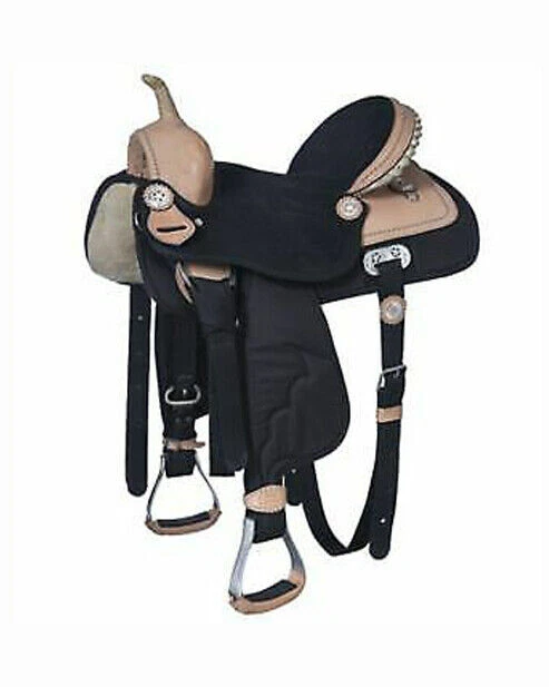 Taille de selle de cheval synthétique Western Barrel Racing (10" à 18") pouces