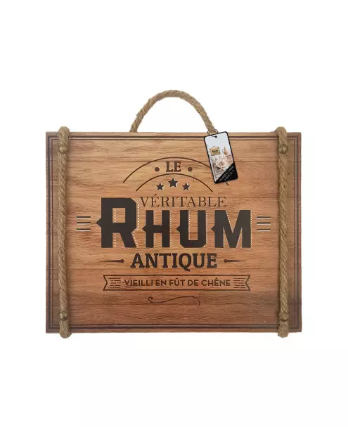 Décoration murale - Véritable Rhum -Plaque caisse rhum antique - déco rétro -