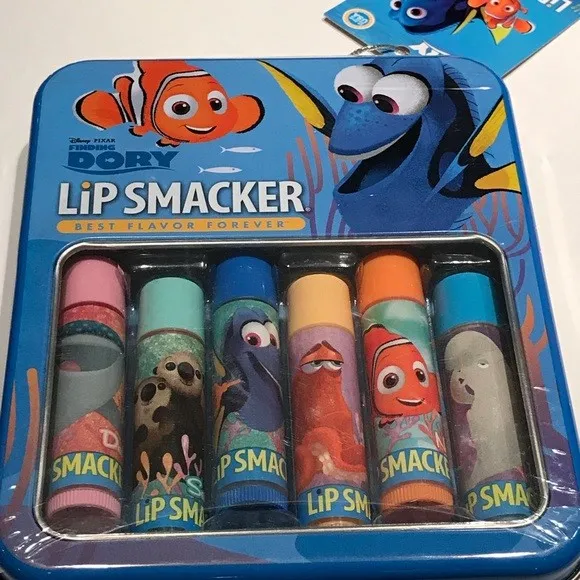 Lip Smacker Disney Pixar FINDING DORY 6 Lip Balms + Collectible Tin ~ Sealed