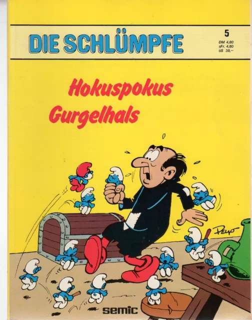 DIE SCHLÜMPFE Nr. 5 / HOKUSPOKUS GURGELHALS / Semic Comics 1982