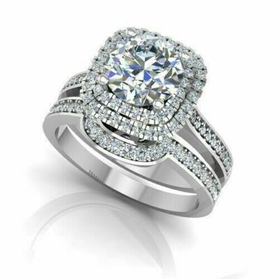 1.25 CT Naturel Diamant Solide 950 Platine Alliance Ensemble Taille 5 6 7 4.5 8 