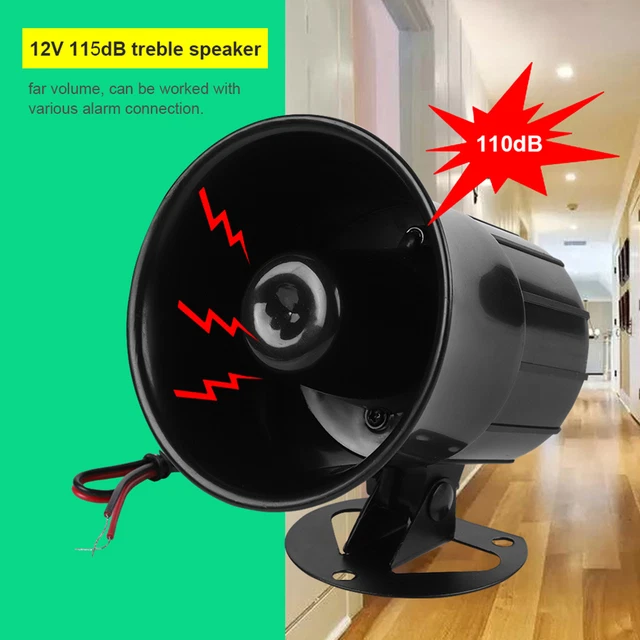 115dB DC 12V Wire Loud Horn Alarm Siren Speaker Burglar Alarm System For Outdoor