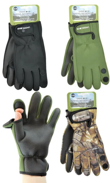 Neoprene Waterproof Fishing Gloves Outdoor Rubber Grips Fold Back Finger & Thumb