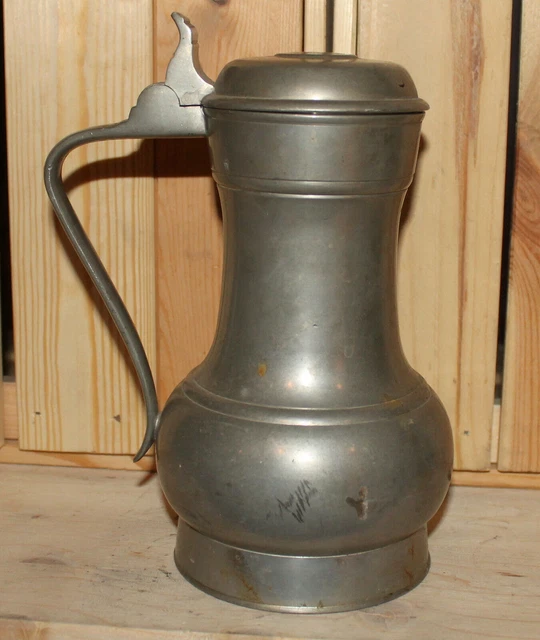 Vintage Swiss Sigg handgefertigter Zinnkrug mit Deckel