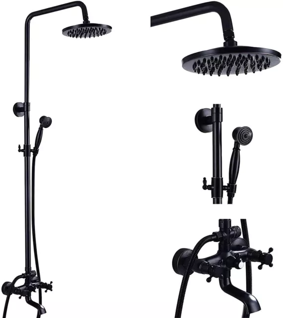 Bathroom Shower Faucet Set with Tub Spout 8“Rainfall Shower Fixture Wall Mounted