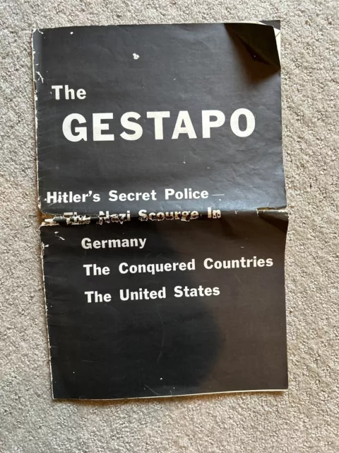vintage WWII newspaper  The Gestapo:  Hitler’s Secret Police. , Printed In US