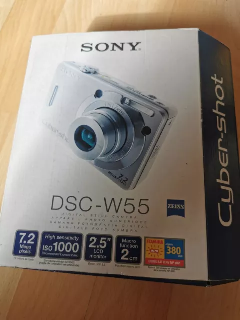 Fotocamera digitale Sony Cyber Shot W55 con accessori - Funzionante