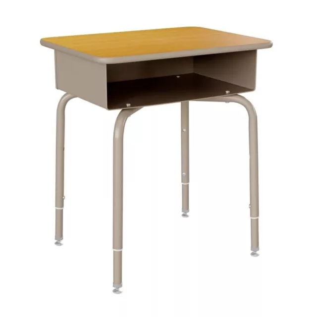 Student Desk with Open Front Metal Storage Book Box & Maple Top -Classroom Desk