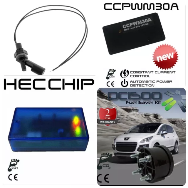 KIT IDROGENO HHO DC1500 X MOTORI 600 A 1400cc +PWM30A + EFIE Chip +SENSORE ACQUA