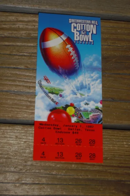 1997 Cotton Bowl - Kansas State Wildcats Vs BYU Cougars - Full Unused Ticket