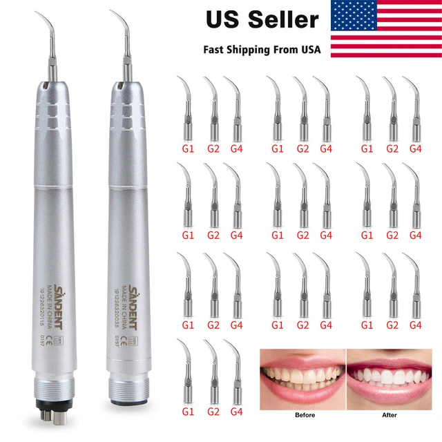 SANDENT Dental Ultrasonic Air Perio Scaler Handpiece Hygienist 2 &4-Hole Tips SA