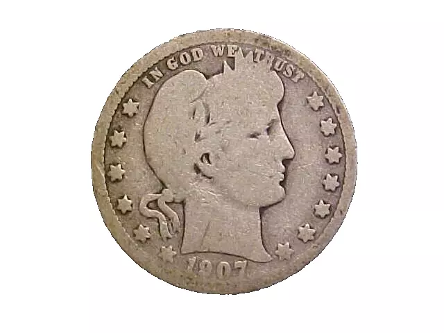 1907-D Barber Silver Quarter - Very Nice Circ Collector Coin!-c4879sxx2