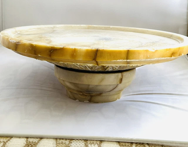 Vintage Alabaster Marble Column Architecture Capital Sculture Hand Carved