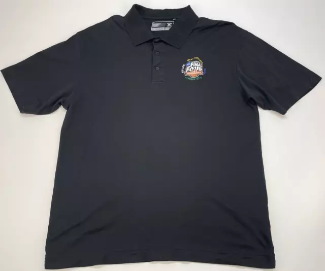 2010 Final Four Cutter & Buck Dry Tec Short Sleeve Polo Shirt Men XL Black Duke