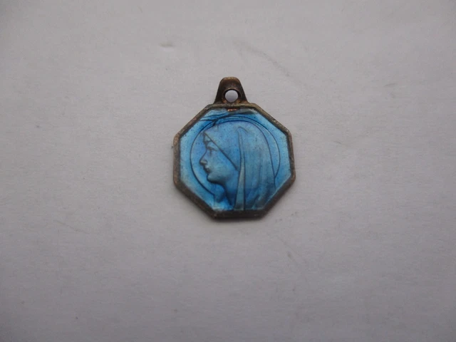 Ancienne Médaille Religieuse Française En Argent Sterling Sainte Marie De Lourdes - Occasion