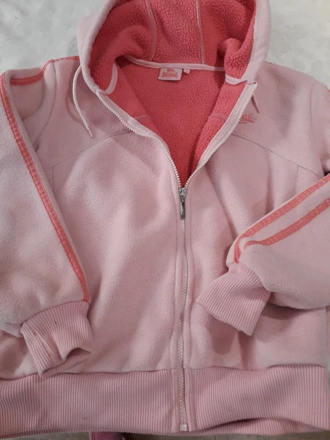 Giacca con cappuccio Ex Condition Lonsdale Junior Ragazze Età 12 Rosa Spessa Pile