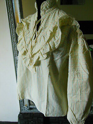 PUR VINTAGE ancienne blouse haut manche longue jaune carreaux 42/44?   B21