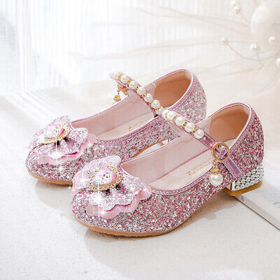 Elsa Kids Girls Sandals Frozen2 Princess Fancy Party Sequin Glitter Elsa Shoes