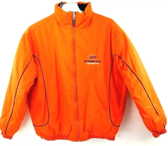 OSU NCAA Puffy Reversible Coat Men's Oklahoma State Cowboys Jacket Orange Sz LG