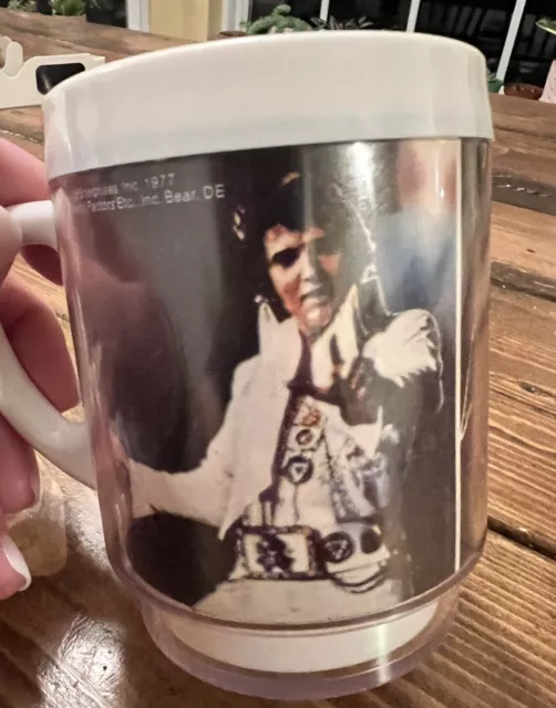 1977 Elvis Presley Concert Memorial Dawn Thermal Thermo-Serv coffee cup/mug! ⚡️