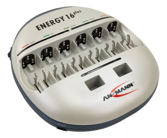 ANSMANN Ladegerät Energy 16 plus inkl. USB Ladebuchsen 1001-0004