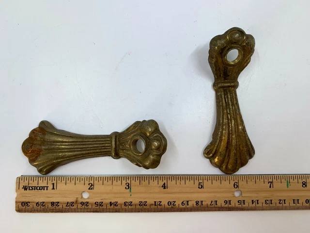 Antique Cast Brass Wall Sconce light fixture arms Art Deco Ornate 2 matching pr 7