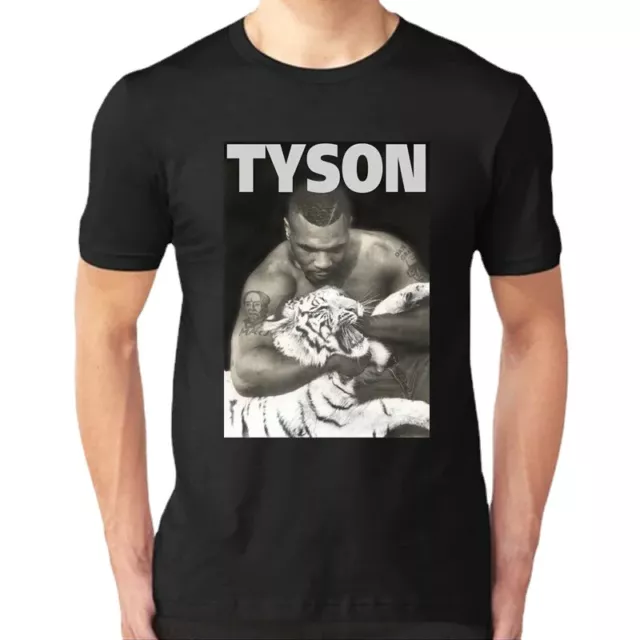 Iron Mike Tyson and His Tiger Pet T-Shirt Boxing Champion Anniversary Cotton O-N