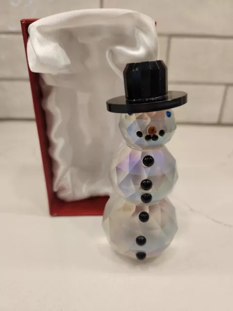 SIMON DESIGNS CRYSTAL Snowman Paper Weight 4.5