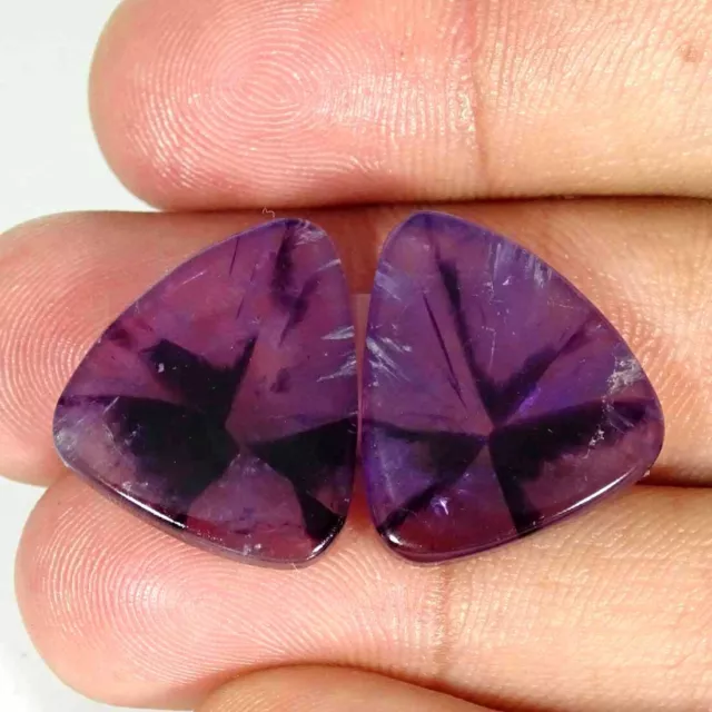 28.30Cts Natürlich Brasilien Cabochon Amethyst Lose Edelstein Kostüm Paar