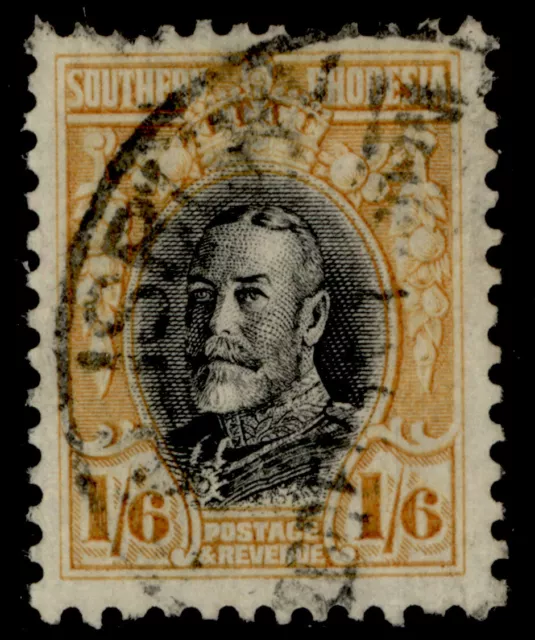 SOUTHERN RHODESIA GV SG24a, 1s 6d black/orange-yell FINE USED. Cat £140 PERF 11½