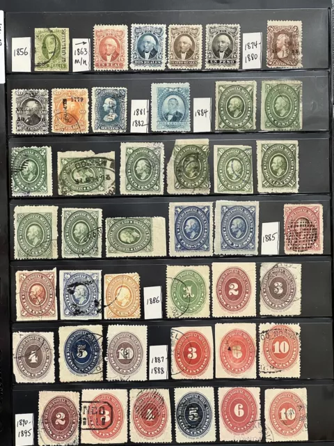 Mexico 1856-1893 Beautiful Collection Mint/H & Used in Stock Sheet 7R040