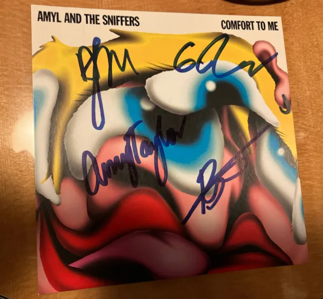 amyl and the sniffers: Comfort To Me Signed Card (CD Sized Card Only) Auto