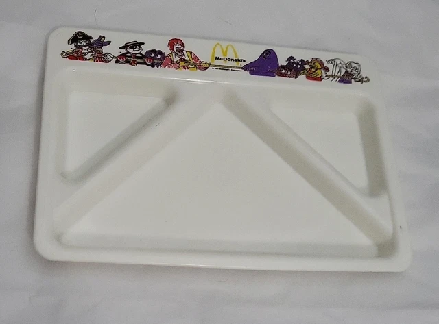 Vintage 1987 McDonalds Divided Kids Plastic Tray Plate Whirley Industries, USA