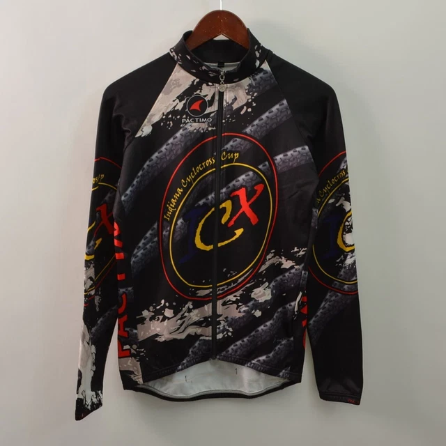 Pactimo Cycling Jersey Long Sleeve Cyclocross Mens Large Black Full Zip L