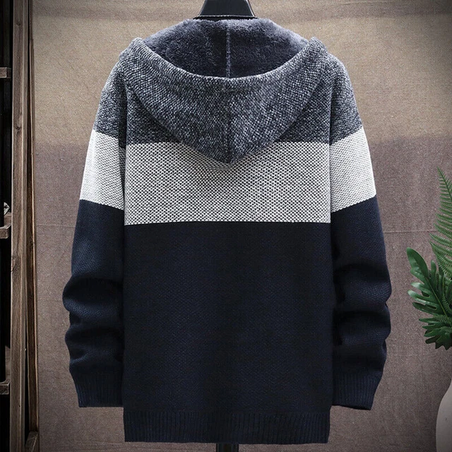 Mens Fashion Warm Fleece Lined Hooded Hoodie Winter Jacket Sweatshirt Coat 8