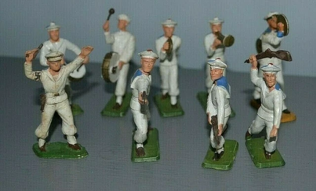 Lot 8 Figurines Starlux Soldats Musiciens – Plomb Peint – époque Premier Empire