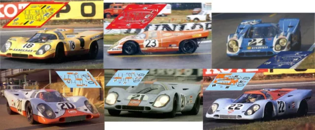 Decals Porsche 917k Le Mans 1970 1:32 1:24 1:43 1:18 slot 917 K calcas