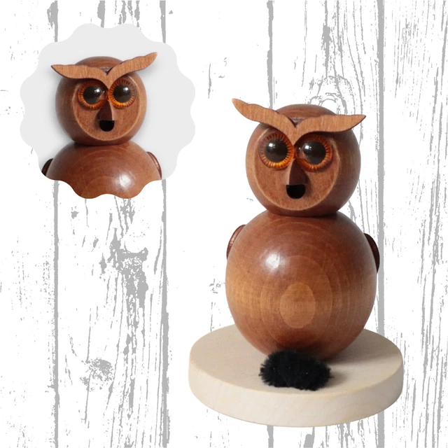 Holzrauchfigur Hellbraun Lustige Rauchende Räuchermann Weinachten Weinachtsdeko