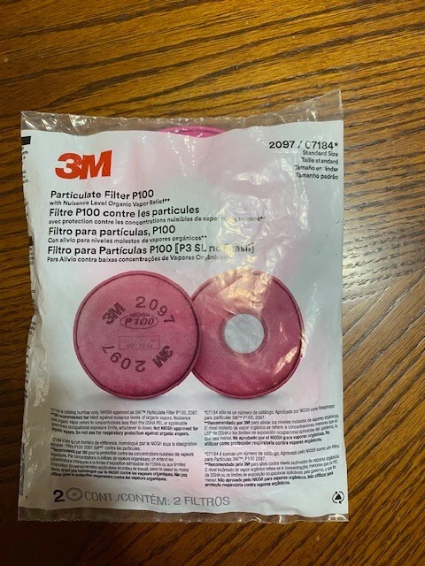 3M Particulate Filter, P100, Nuisance Level Organic Vapor, Magenta 3M™